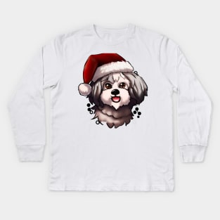 Cute Havanese Drawing Kids Long Sleeve T-Shirt